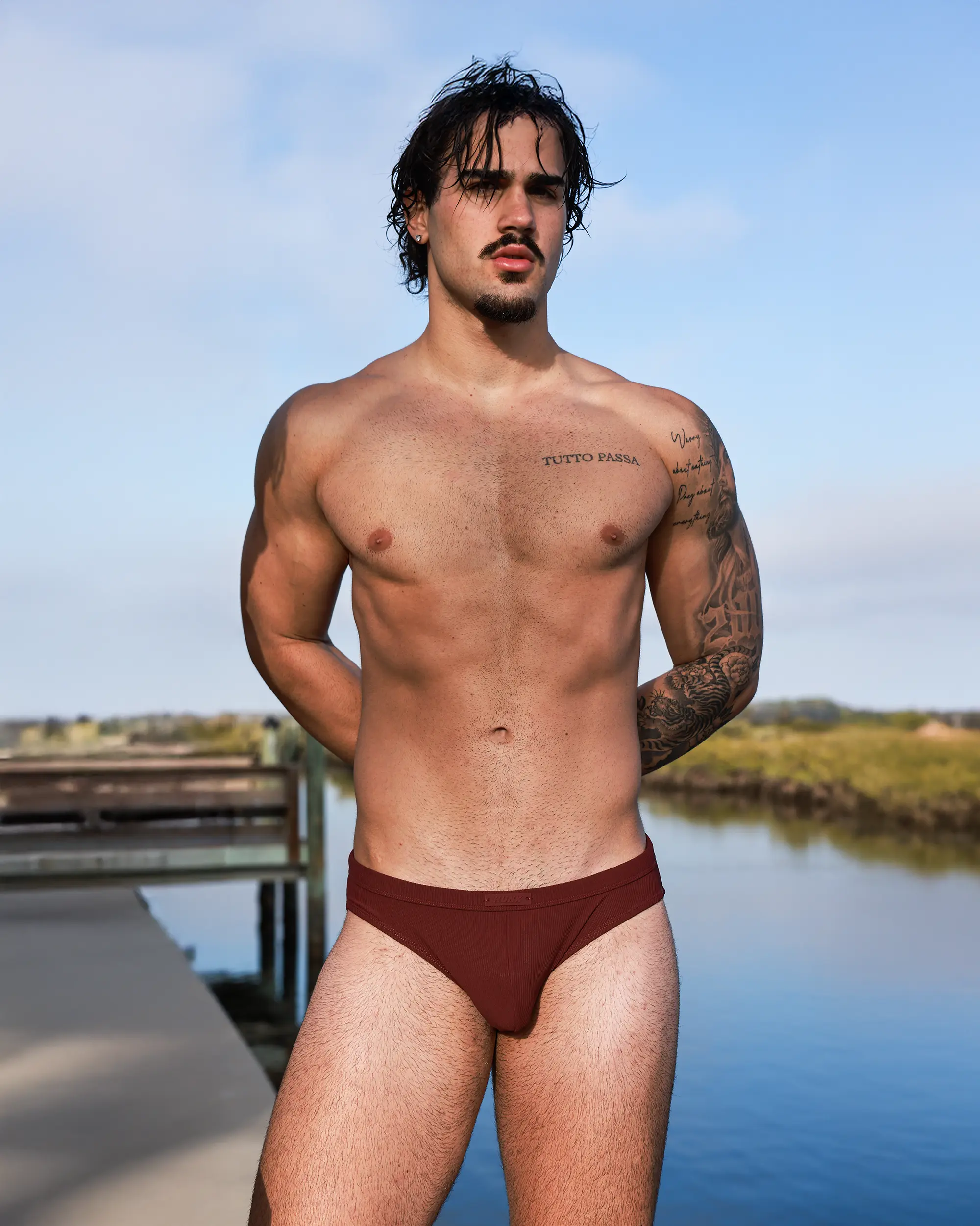 Cinder Ribbed Swim Brief - Image 5